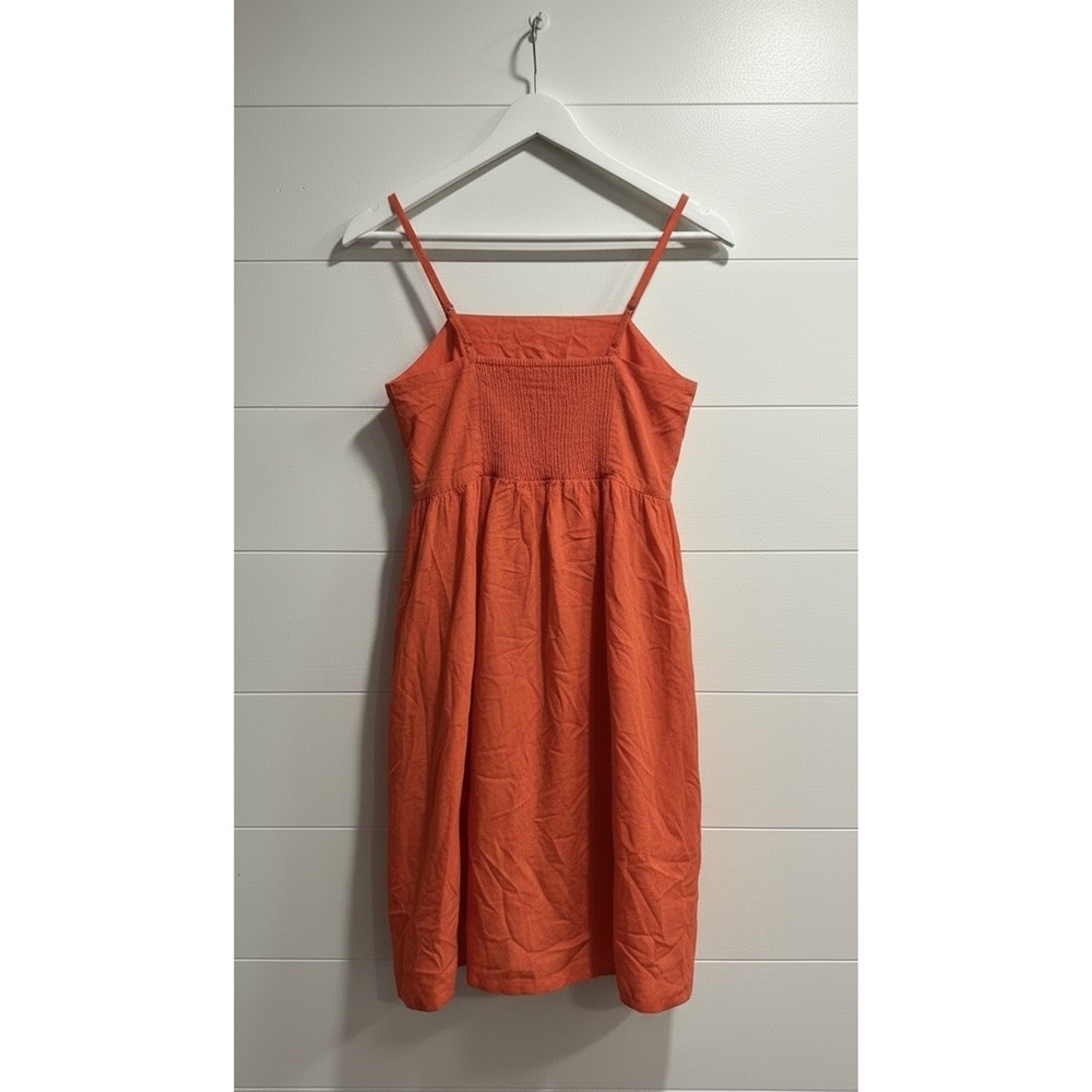 NWOT Size M Sim & Sam Womens Red Cotton Gauze Bubble Hem Mini Dress Smocked Back - Picture 7 of 8